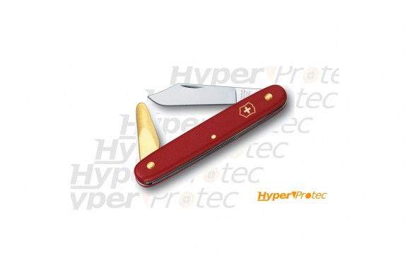 Couteau d'horticulteur greffoir Victorinox rouge a spatule cuivre