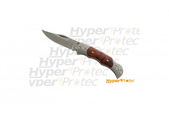 Petit couteau pliant Corsaire Damas 14cm ouvert