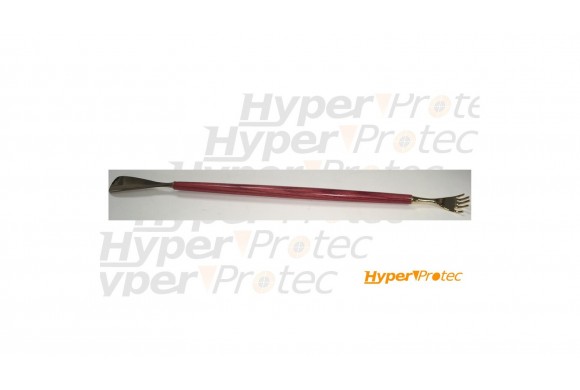 Chausse pied gratte-dos double usage en laiton et zinc rouge - 62cm