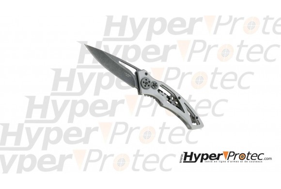 Couteau Herbertz INOX 12 cm décor engrenages Stonewashed