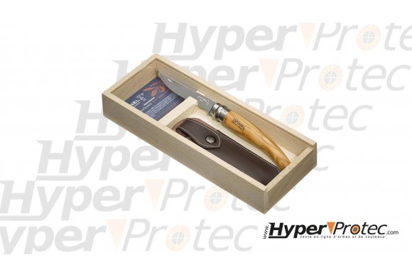 Plumier Opinel avec couteau effilé olivier 12 cm et étui