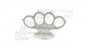 Poing américain Boxer aluminium gris avec pics