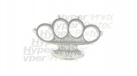 Poing américain Boxer aluminium gris avec pics