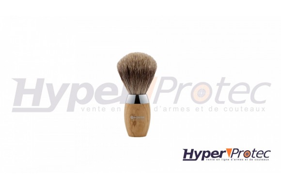 Blaireau de barbier en poils véritable et bois d'olivier