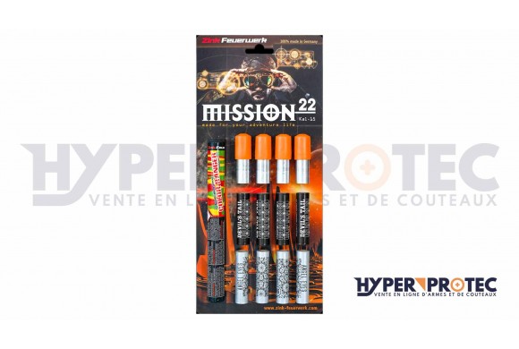 Blister de 22 fusées lumineuses Mission 22 