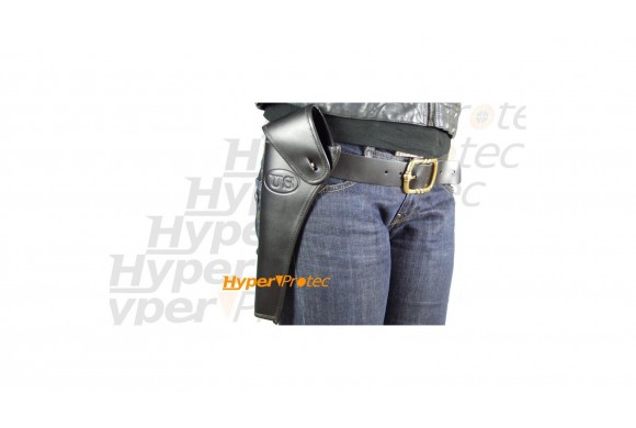 Holster cuir noir de country pour gaucher - 1 poche