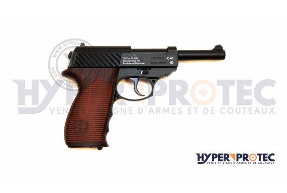 Borner C41 - Pistolet P38 à BILLE ACIER propulsion C02