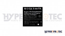 boite de 10 cartouches à blanc au gaz lacrymogène CN SUPRA 