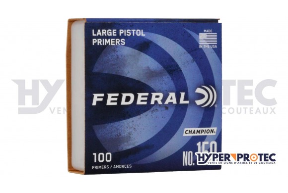 Federal Large Pistol Primers - Amorces Poudre Noire