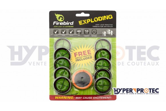 10 cibles explosives Firebird Airflash 40 extreme