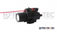 Lampe a led puissante et pointeur laser rouge sur rail Picatinny