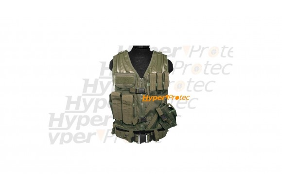 Gilet tactical de combat vert pour droitier