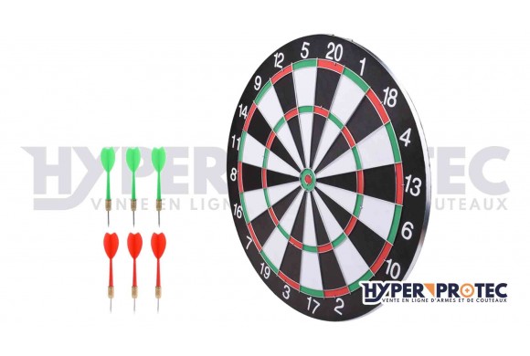 Cible et 6 flechettes pointes métal Hyper Access