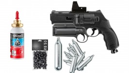 Pack revolver T4E HDR 50 avec lanceur de spray, point rouge et munitions
