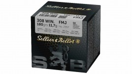 Boite de 50 cartouches Sellier Bellot calibre 308 FMJ 180gr. 