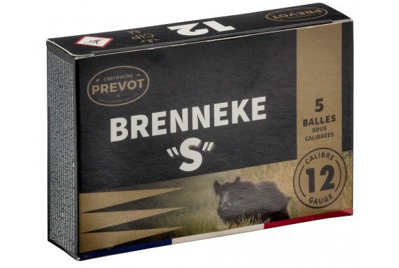 cartouches Brenneke Prevot "S" Mag calibre 12 76 demi-blindée