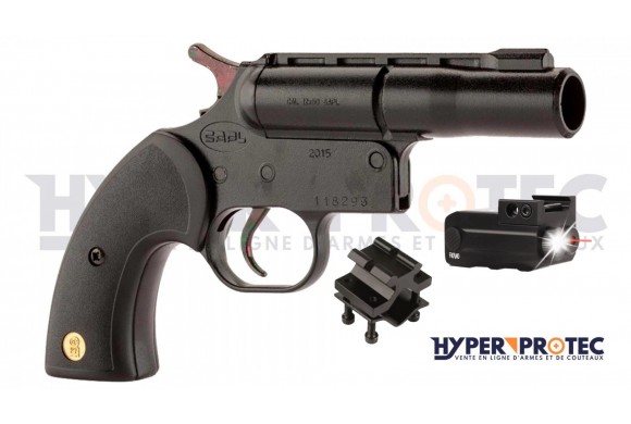 Pistolet de défense à balles caoutchouc GC27 Tactical Gomm cogne Cal 12 50