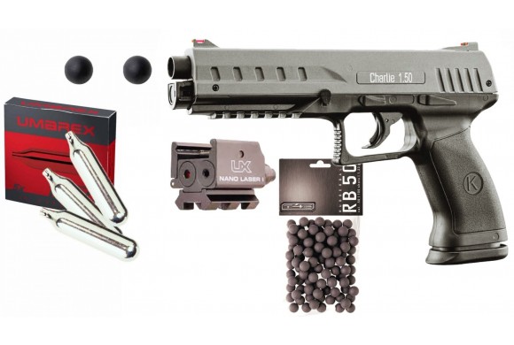 Pack Défense Pistolet Balle Caoutchouc LTL Charlie Cal.50