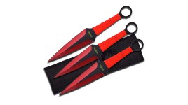 Set 3 Couteaux de lancer Red Precision Kunais édition