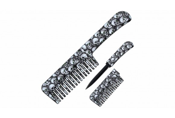 Couteau Caché Blade USA Peigne Skulls
