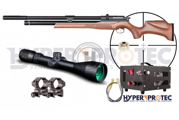 Pack Snowpeak M25W Wood PCP - carabine à plomb calibre 5.5 mm 19.9 J