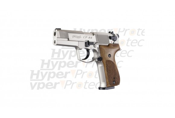 CP88 nickel crosse bois - Pistolet à plombs 4 pouces