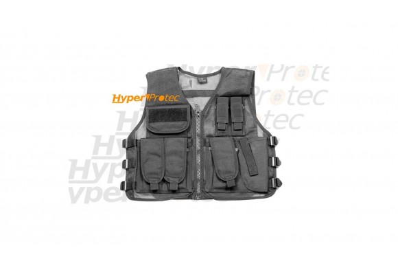 Gilet tactical noir pour airsoft - droitier