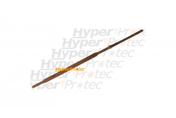 Bretelle de carabine cuir gras bouton - 108 cm