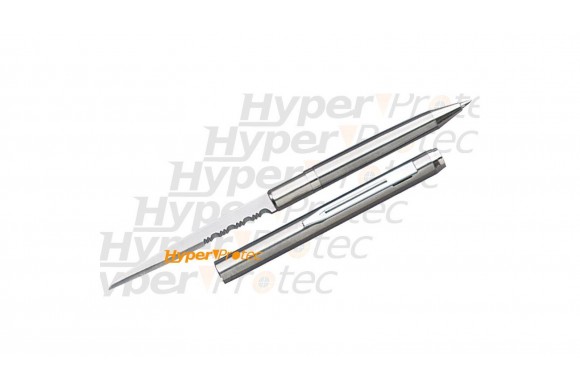 Couteau stylo qui écrit et canif argent