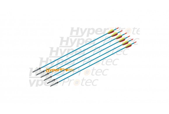 6 flèches alu + 6 pointe de chasse 3 lames pour arc 30 pouces