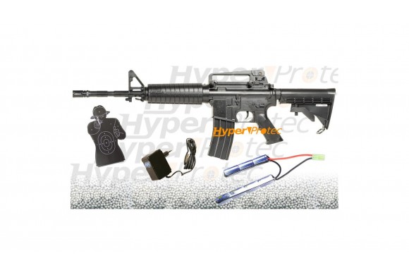 Pack Colt M4A1 Full Métal semi et full auto avec cibles - 453 fp