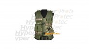 Gilet airsoft tactical camo pour droitier 6 poches + holster