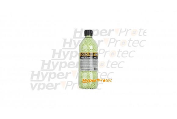 6000 billes 0.12g jaunes pour airsoft Gold Fire