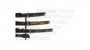 Ensemble Katana Wakizashi Tanto - Saya Noir et Or - Avec support