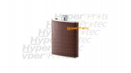 Flasque 177 ml inox gainé cuir marron Inox