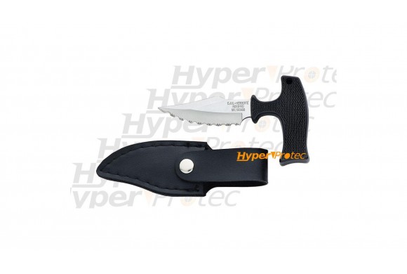 Push dagger Herbertz lame crantée avec étui de transport
