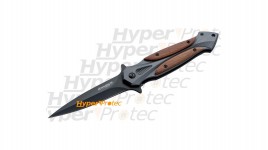 Couteau lame lisse manche en bois Linerlock