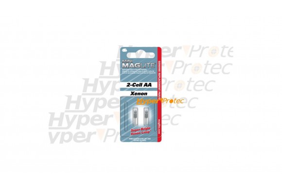 2 ampoules Xénon pour lampe Mini Maglite 2-Cell AA