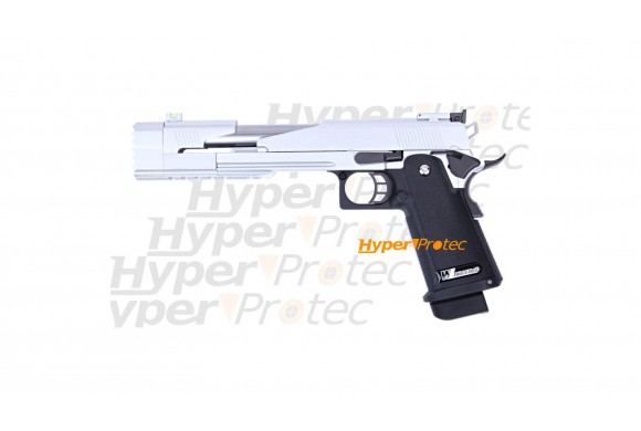 Hi Capa 7.0 type A chromé airsoft Silver Dragon GBB - 350 fps