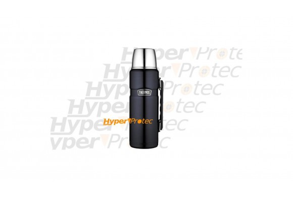 Thermos noir inox avec poignée - capacité 1.2 litre