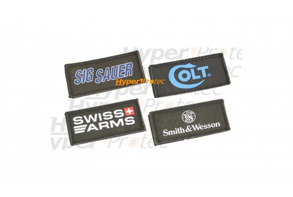 Ecussons à scratch Sig Sauer, Colt, Swiss Arms, Smith & Wesson
