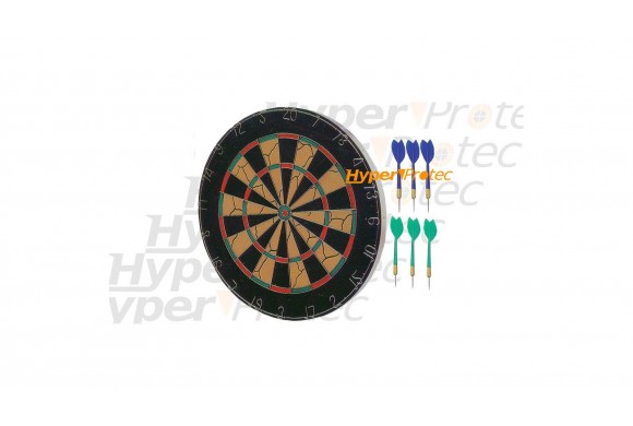 Cible floquée pour débutant 46 cm + 6 fléchettes