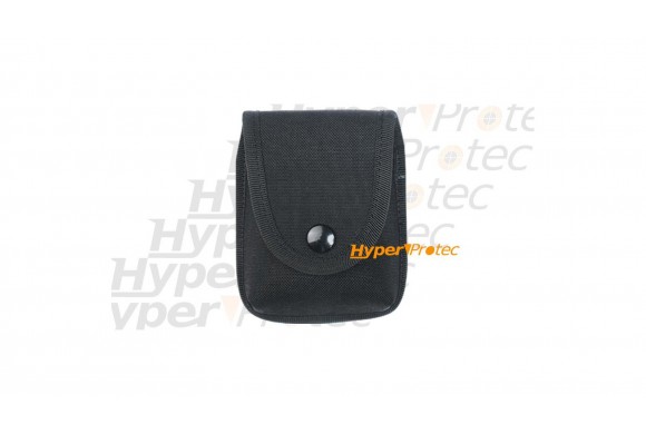 Porte-menotte en cordura noir avec fermeture par bouton pression