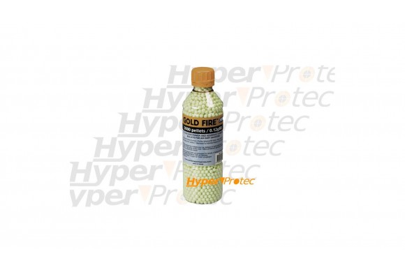 3000 billes 0.12g jaunes pour airsoft Gold Fire