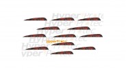 Plumes naturelles paraboliques rouge x12