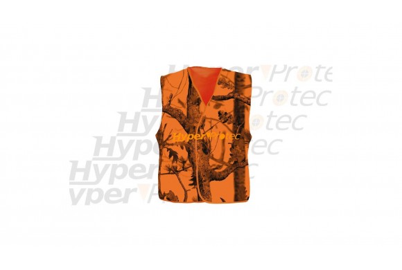 Gilet de battue de chasse orange et de traque Ghost camo blaze taille M - L