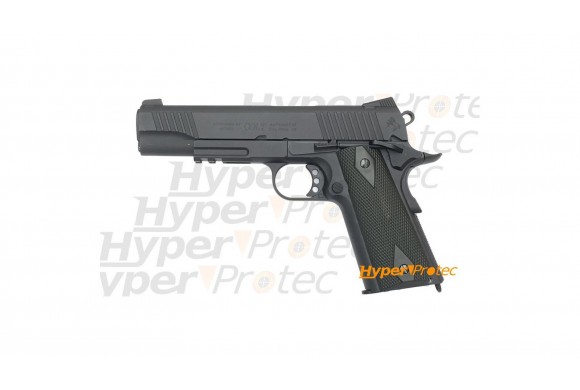 Pistolet Colt 1911 Rail Gun CO2 noir full metal 1.1J 6mm airsoft