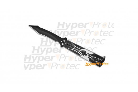Couteau papillon spider venom noir
