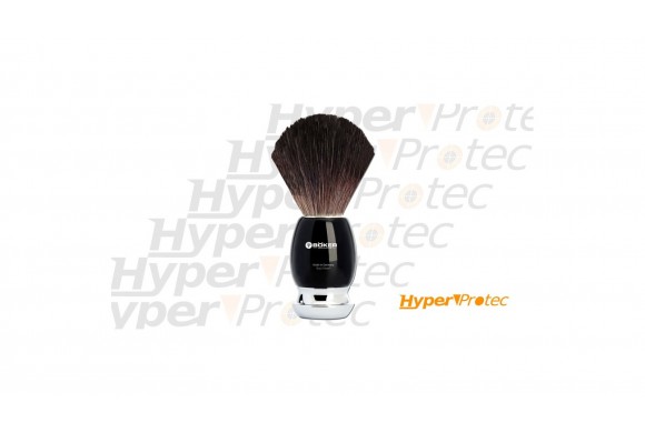 Blaireau de barbier noir pour rasage